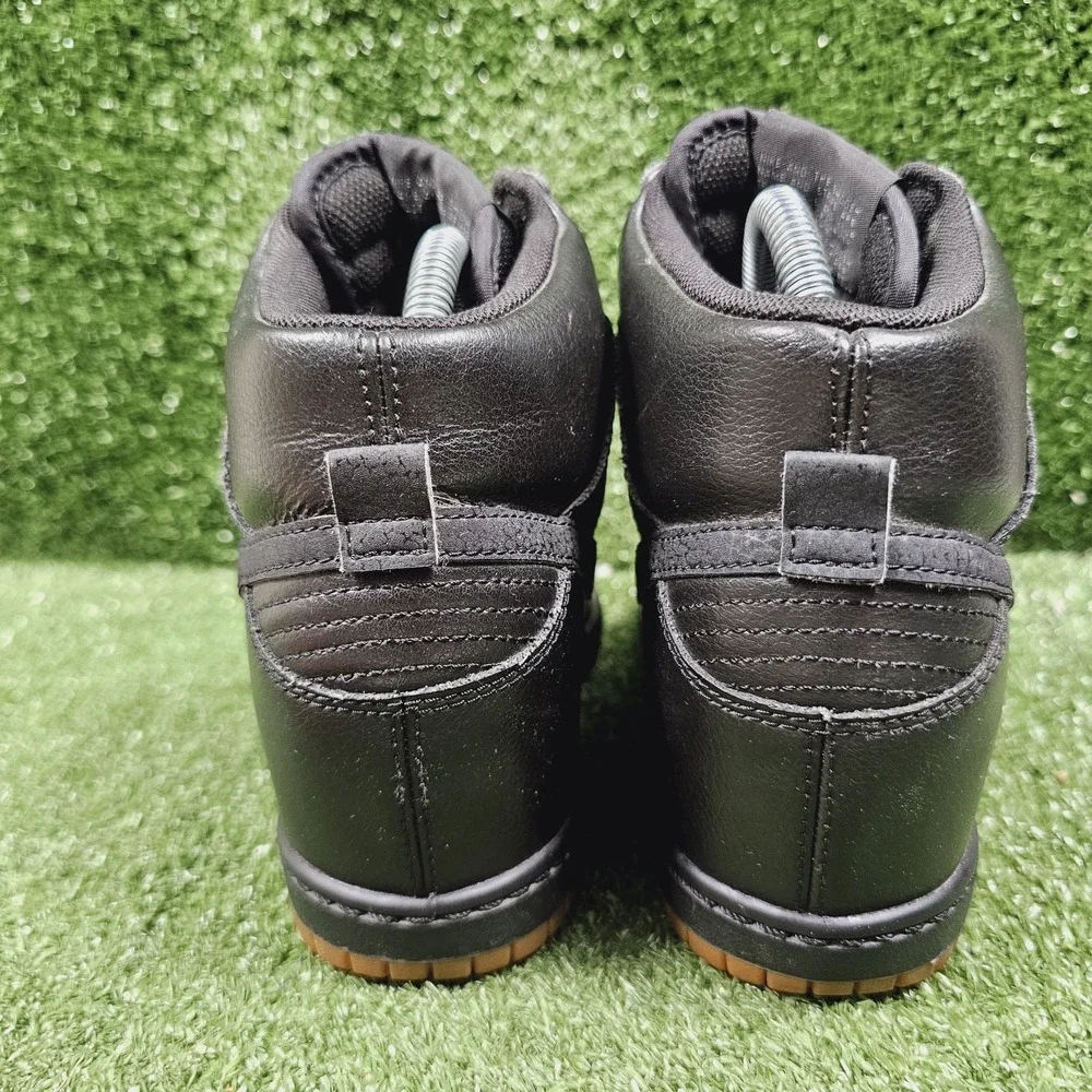 Nike Dunk Sky High Hidden Wedge Black Leather Sneakers 644877-014 Womens 8.5